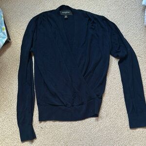 Banana Republic Blue Long Sleeve Wrap Blouse